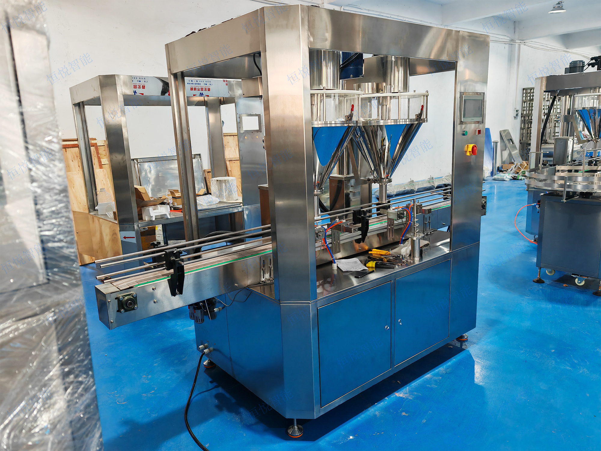 粉剂双头全自动灌装机,高效运行洁净包装