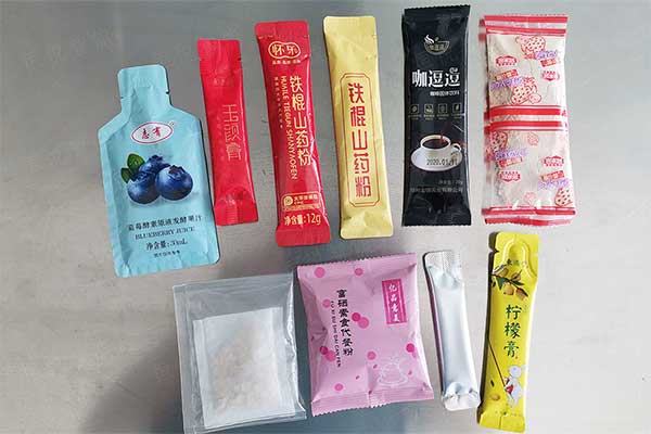 全自动豆浆粉包装机可实现背封长条袋型,三边封、圆角袋型等精美包装